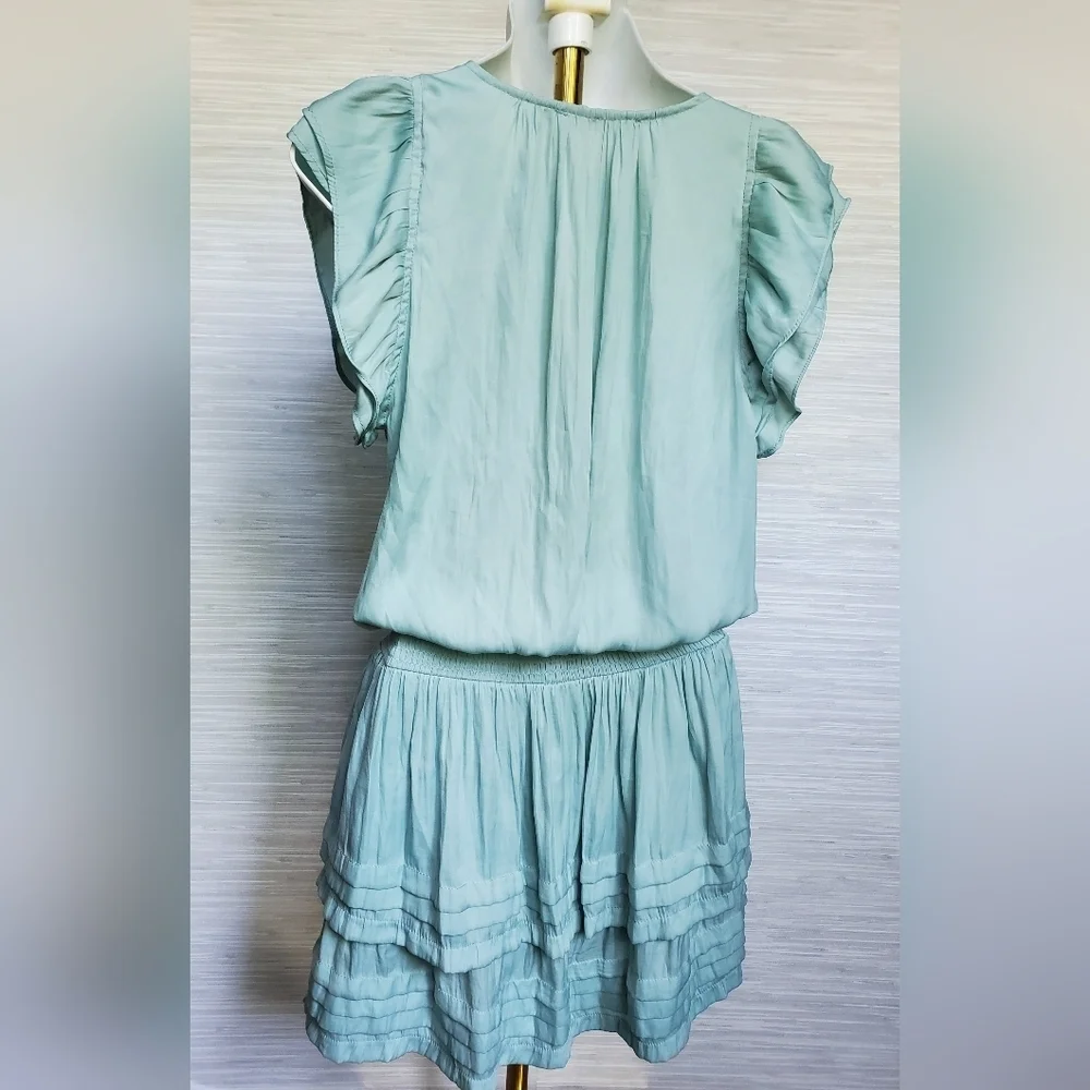 Mustard Seed Drop Waist Mini Dress Ruffles Mint Green Size Medium NWOT RT$70